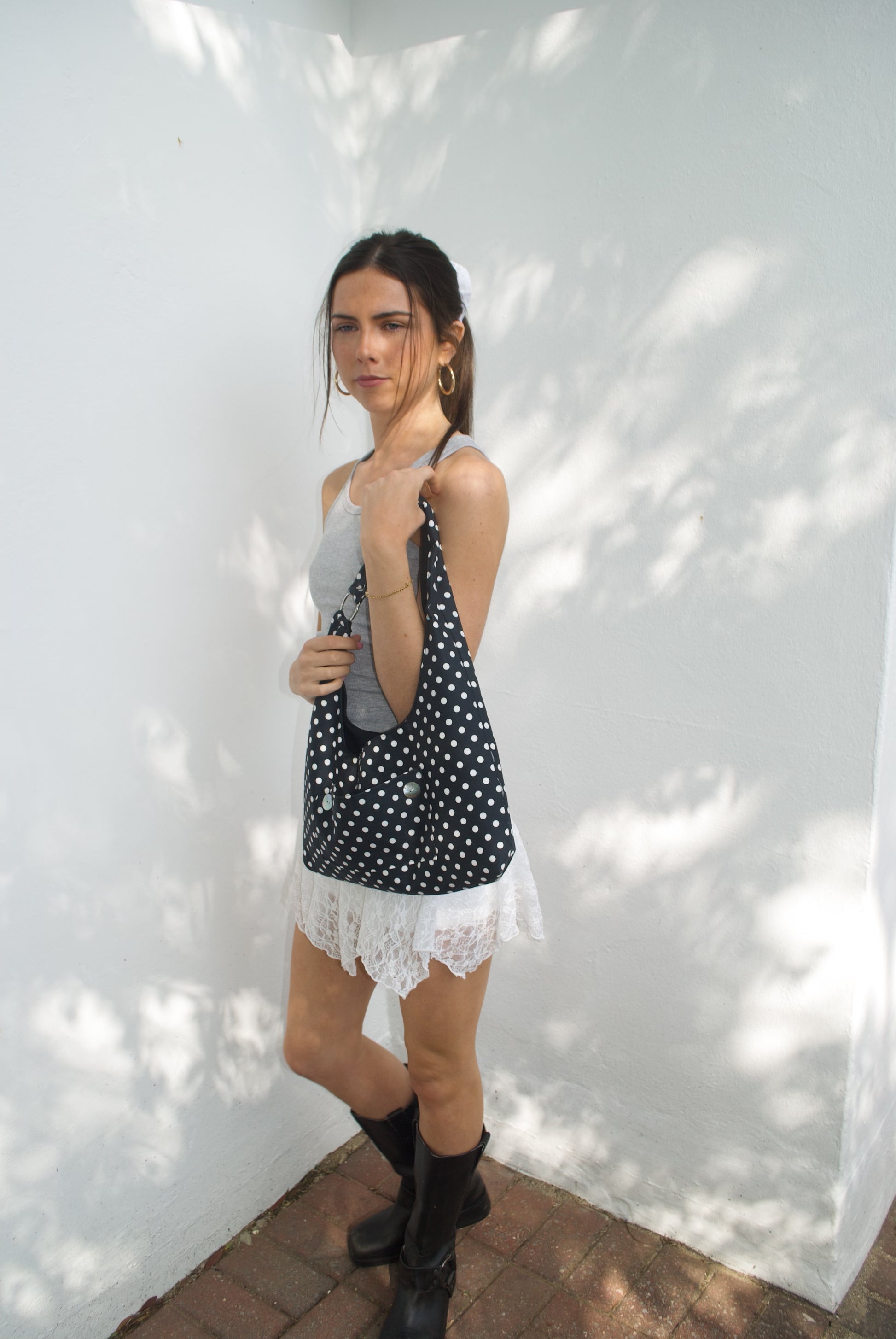 Bella Polka Dot Bag - Black
