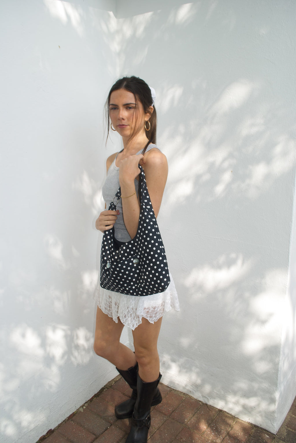 Bella Polka Dot Bag - Black